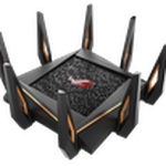 The ASUS GT-AX11000 router with Gigabit WiFi, 4 N/A ETH-ports and
                                                 0 USB-ports