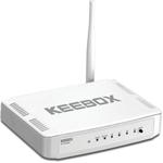 The Keebox W150NR v2 router with 300mbps WiFi, 4 100mbps ETH-ports and
                                                 0 USB-ports