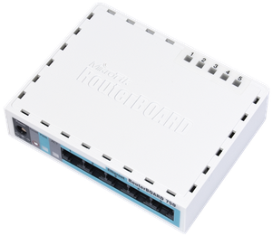 Thumbnail for the MikroTik RouterBOARD 750 (RB750) router with No WiFi, 4 100mbps ETH-ports and
                                         0 USB-ports