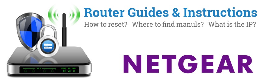 Image of a Netgear router with 'Router Reset Instructions'-text and the Netgear logo