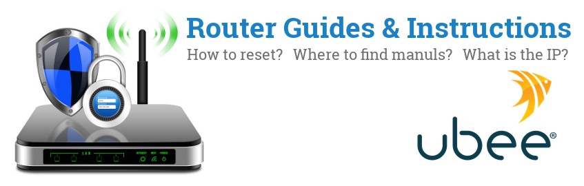 Image of a Ubee router with 'Router Reset Instructions'-text and the Ubee logo